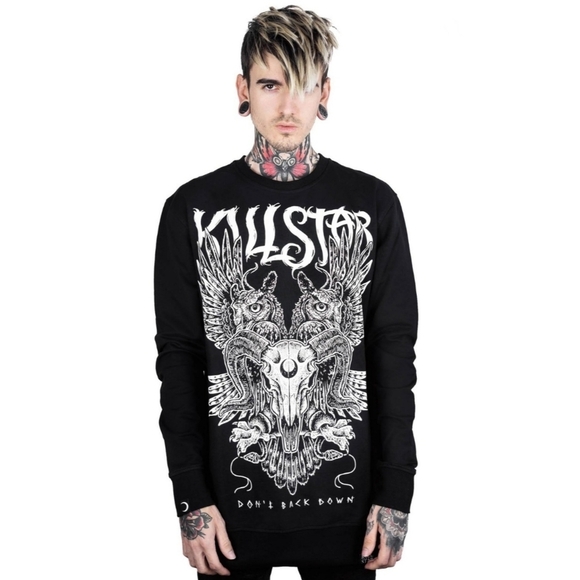 Killstar Archive ✦ Don’t Back Down Pullover ✦ Black Cotton Gothic Sweatshirt S - Picture 1 of 5